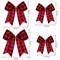 12 Pieces Buffalo Plaid Bows Burlap Decorative Bow Velvet Bows for Wreaths for Halloween Christmas Tree Party Decoration(Red and Black,4 x 4 Inch)